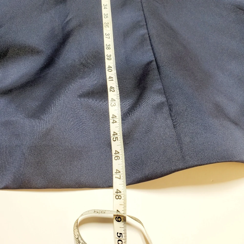 Dessy Collection Square Neck Satin Twill Midi Dress Full Skirt & Pockets Sz 6 - Picture 11 of 13